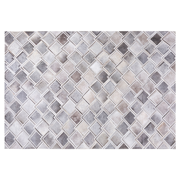 Teppich AGACLI Grau 140 x 200 cm Echtleder