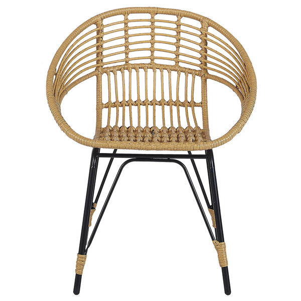 Bistro Set inkl. Kissen PELLARO Polyrattan Schwarz