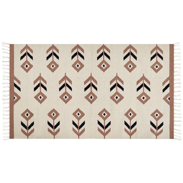 Teppich NIAVAN Beige 80 x 150 cm Baumwolle Kelim