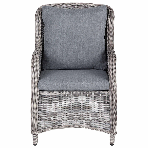 Set mit 2 Stühlen und Sitzkissen CASCAIS Polyrattan Grau