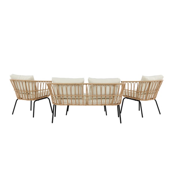 Ortigia Loungeset 1 Sofa, 2 Stühle, 1 Couchtisch natur. 50 X 95 X 45 cm