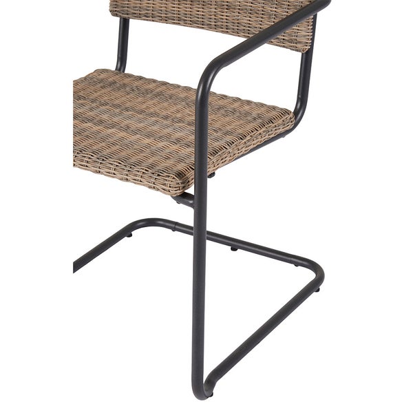 Camille Gartenstuhl Polyrattan schwarz, natur. 55 X 59 X 83 cm