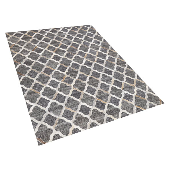 Teppich ROLUNAY Dunkelgrau 140 x 200 cm Echtleder