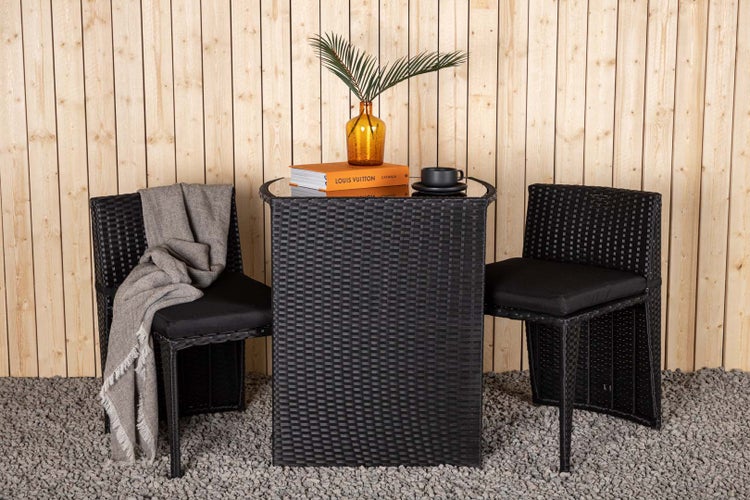 Savanna Garten Lounge Sätze 3 Teile schwarz. 50 X 66 X 75 cm