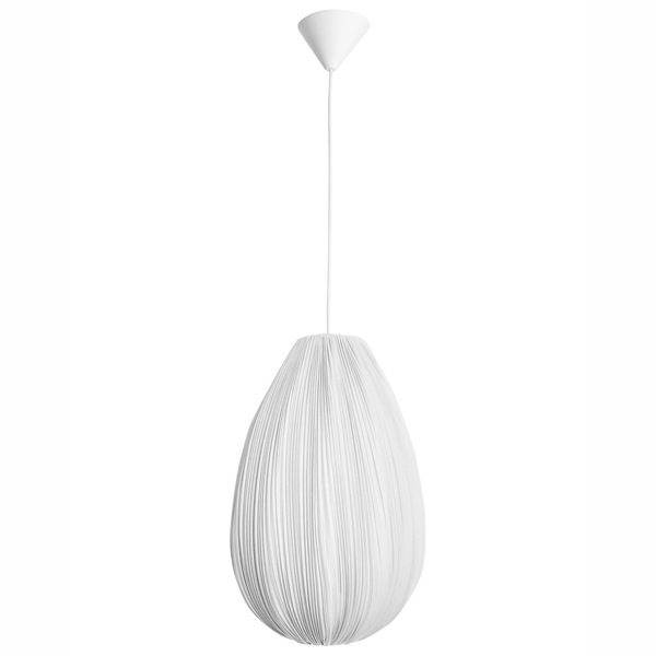 Hängelampe mit plissiertem Lampenschirm