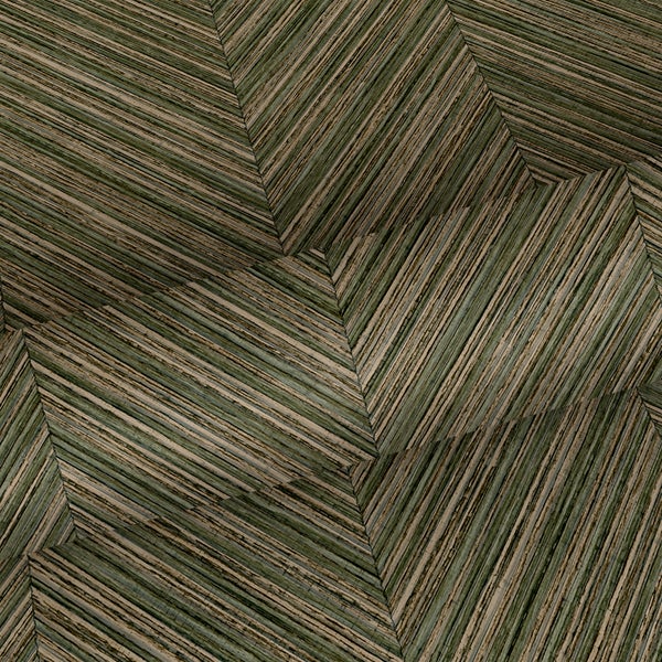 Sanders und Sanders Tapete Fischgrätmuster Olivgrün - 53 cm x 10 m - 640249