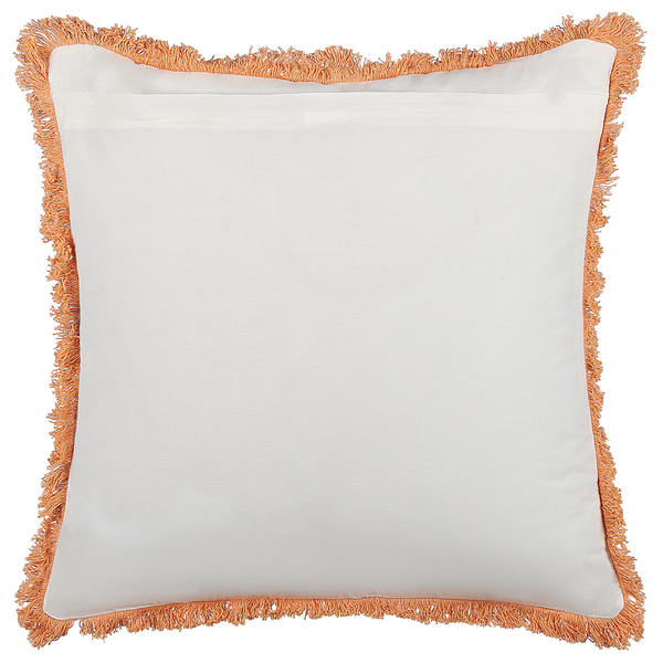 Dekokissen SATIVUS Baumwolle 45 x 45 cm Orange Blumenmuster
