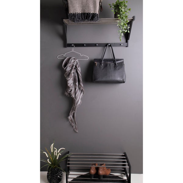 Paige Wandgarderobe schwarz. 78 X 32 X 34 cm
