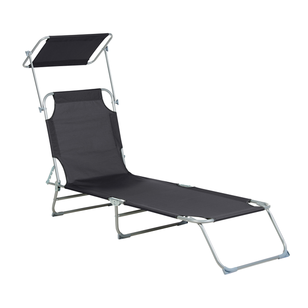 Sonnenliege FOLIGNO II Metall Schwarz