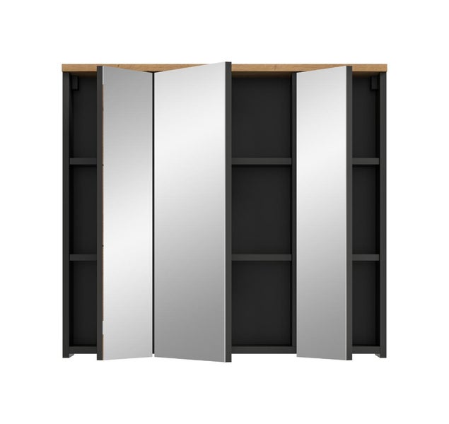 Spiegelschrank mit drei Türen und Regalfächern