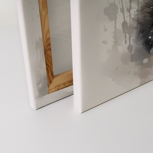 Nahaufnahme von Leinwandbild mit Holzrahmen