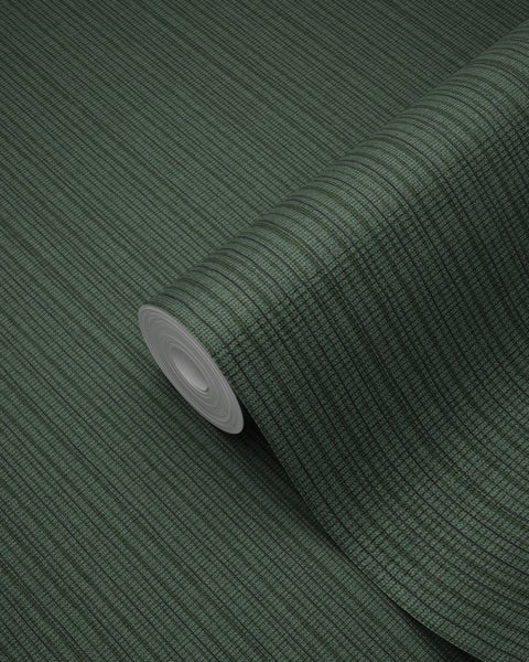 Origin Wallcoverings Tapete Gewebeoptik Dunkelgrün - 53 cm x 10.05 m - 347626