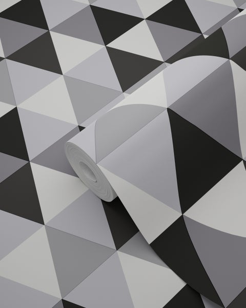 Origin Wallcoverings Tapete grafische Dreiecke Schwarz und Weiß - 53 cm x 10.05 m - 347202