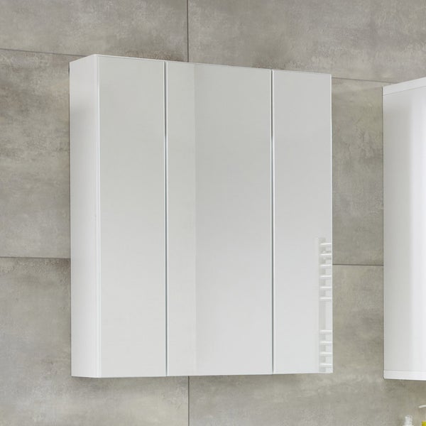 Monte Bad Spiegelschrank 3 Türen weiß. 60 X 18 X 74 cm