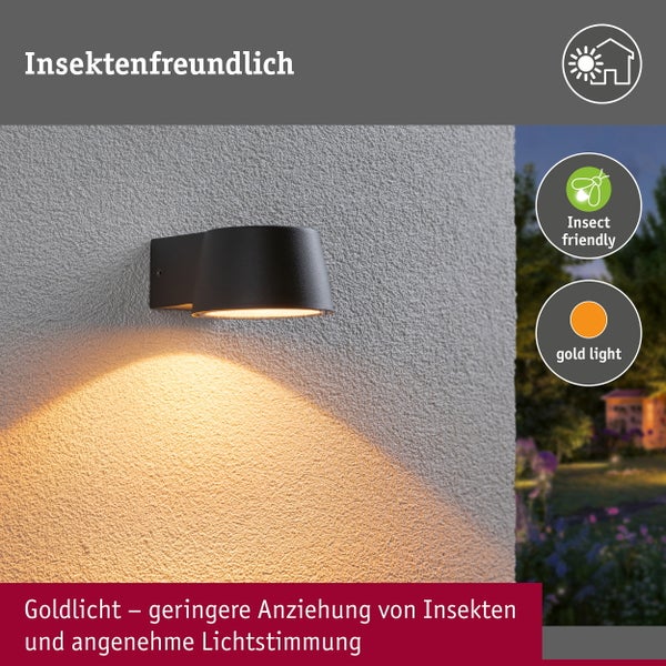 Moderne runde LED Außenwandleuchte mit austauschbarem Leuchtmittel und energieeffizienter Lichttechnik für eine stimmungsvolle Fassadenbeleuchtung