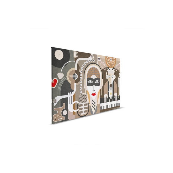 Abstrakte Kunst Leinwand mit Musikmotiven für die Wandgestaltung
