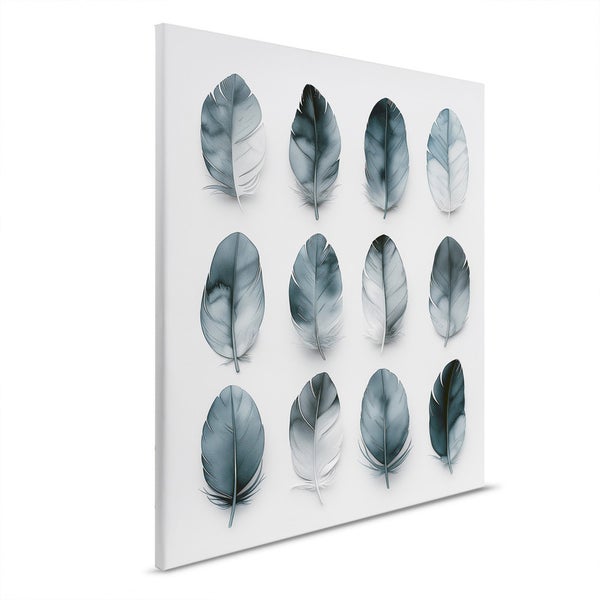 Leinwandbild mit Federn