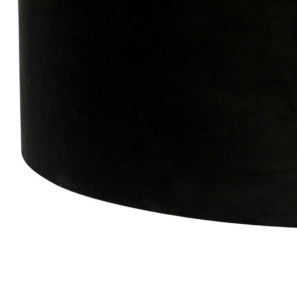 Hängelampe mit Veloursschirmen schwarz mit Gold 35 cm - Blitz II schwarz