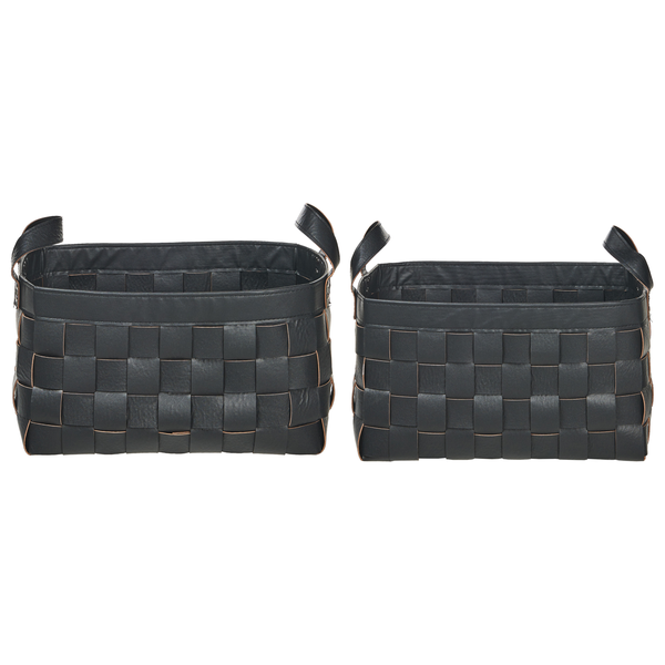 Zwei rechteckige Aufbewahrungskörbe mit Tragegriffen