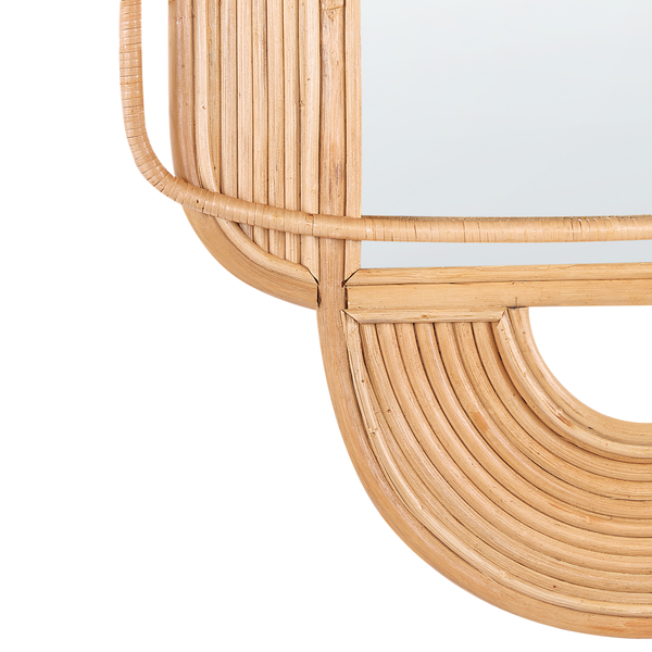 Wandspiegel ALCORN 70 cm 90 cm Rattan Naturfarben