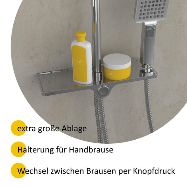 instmaier Regendusche DS3, chrom, mit Ablage