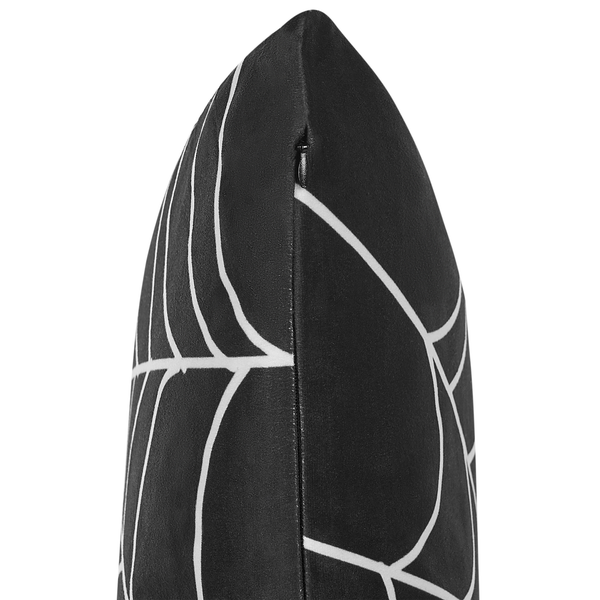 Dekokissen 2er Set LYCORIS Samtstoff 45 x 45 cm Schwarz Abstraktes Muster
