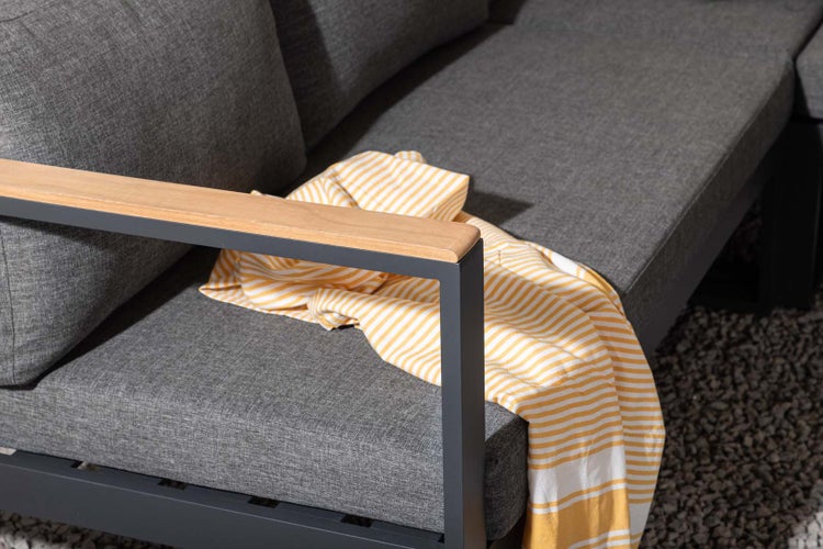 Texas Lounge-Set 2 Teile grau,schwarz. 110 X 60 X 50 cm