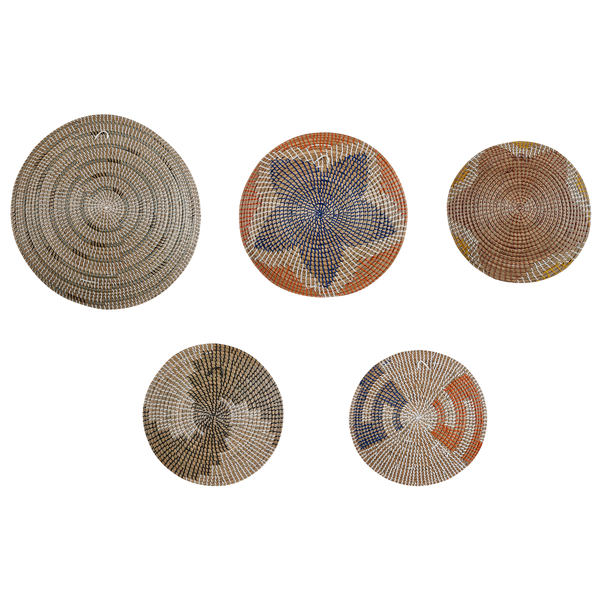 Wanddeko-Set PARORE Seegras 60/47/41/40/39 cm Naturfarben