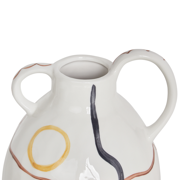 Blumenvase DORY Steinzeug 28 cm Weiß