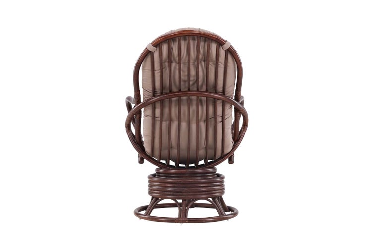 Swing Sessel mit Gartenkissen Nussbaum dekor. 74 X 85 X 108 cm