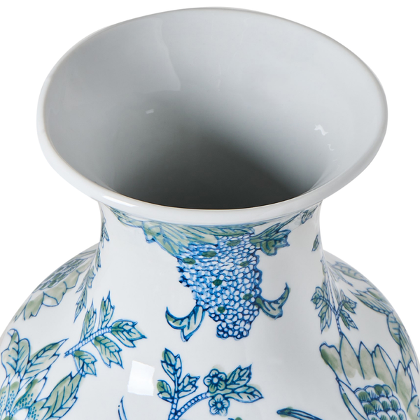 Dekorative Blumenvase aus Keramik mit floralem Muster