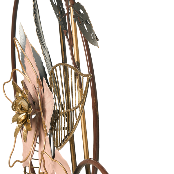 Metall Wanddekoration mit Blumen- und Blätterdesign
