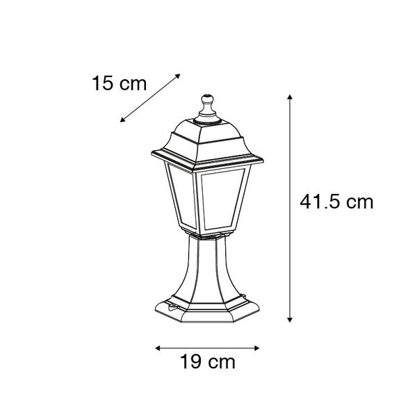 Klassische Außenstange schwarz 44 cm IP44 - Hauptstadt