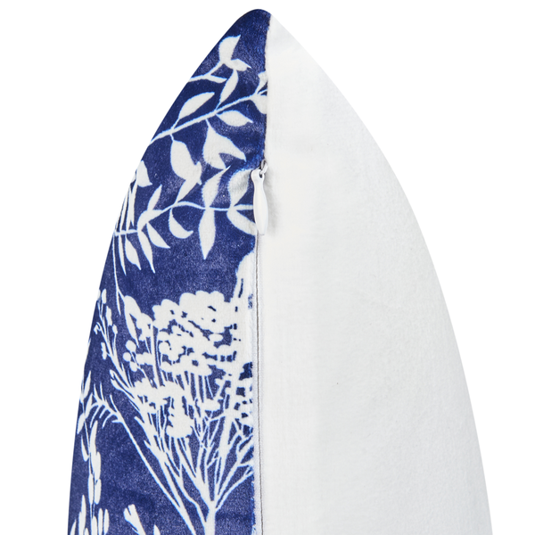 Gartenkissen 2er Set GLIMMER Pflanzenmuster 30 x 50 cm Blau