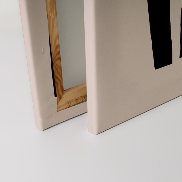 Detailansicht einer Leinwand mit Holzrahmen