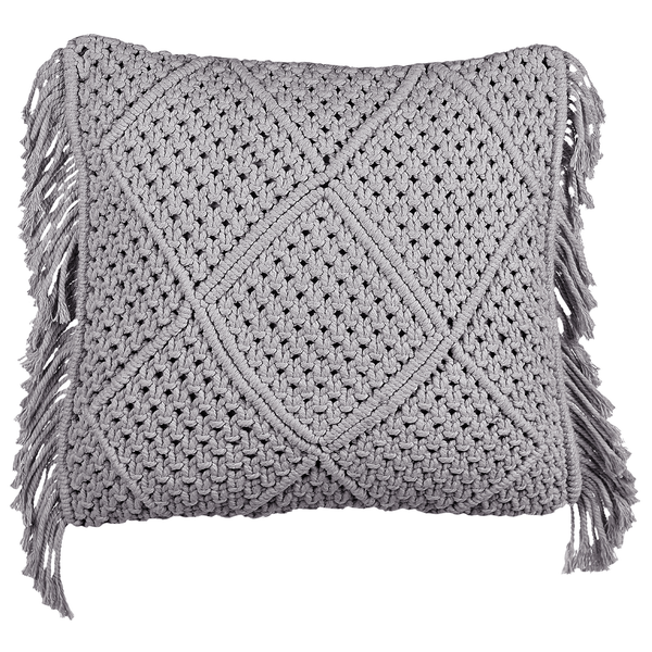 Dekokissen 2er Set BESHAM Baumwolle 45 x 45 cm Grau Geometrisches Muster