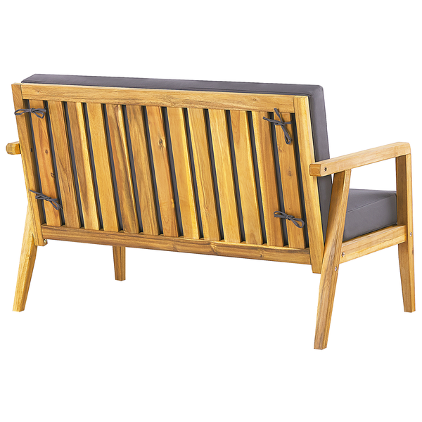 Lounge Set mit Tisch 4-Sitzer PALLANO Akazienholz Dunkelgrau