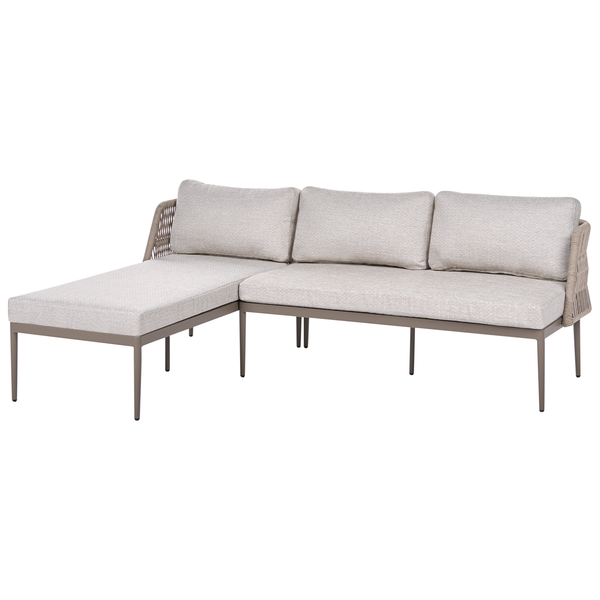 Gartencouch mit Rattan-Elementen und Polster