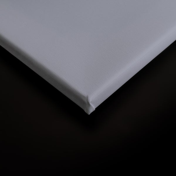 Detailansicht einer Leinwand auf Keilrahmen aus Textilgewebe zur Wandgestaltung.