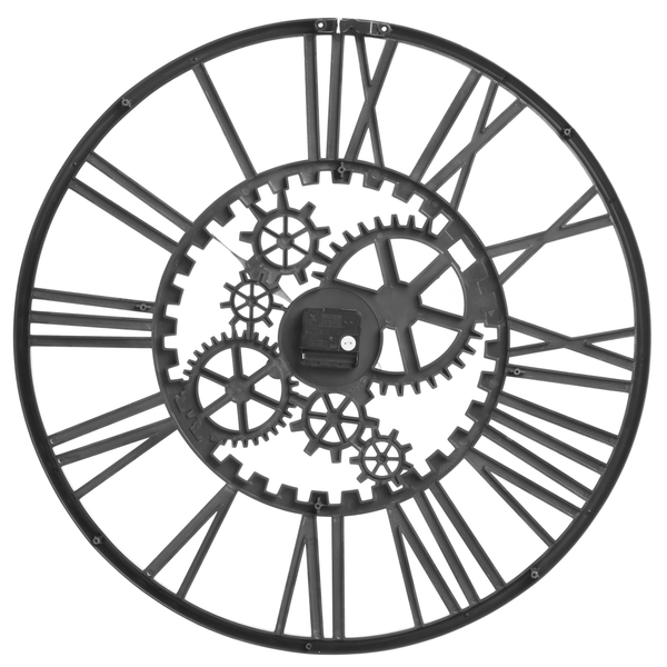 Dekorative Wanduhr mit Zahnrad-Motiv und römischen Ziffern