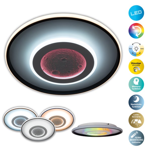 LED Deckenleuchte mit verschiedenen Funktionen und Merkmalen wie Dimmbarkeit und Farbwechsel