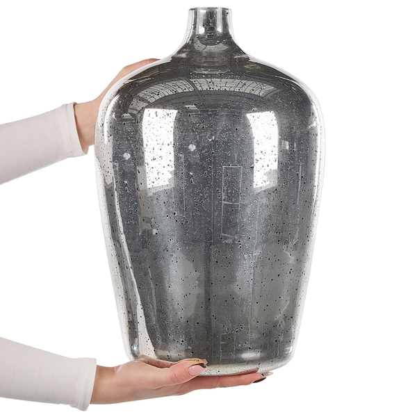 Blumenvase KACHORI Glas 40 cm Silber