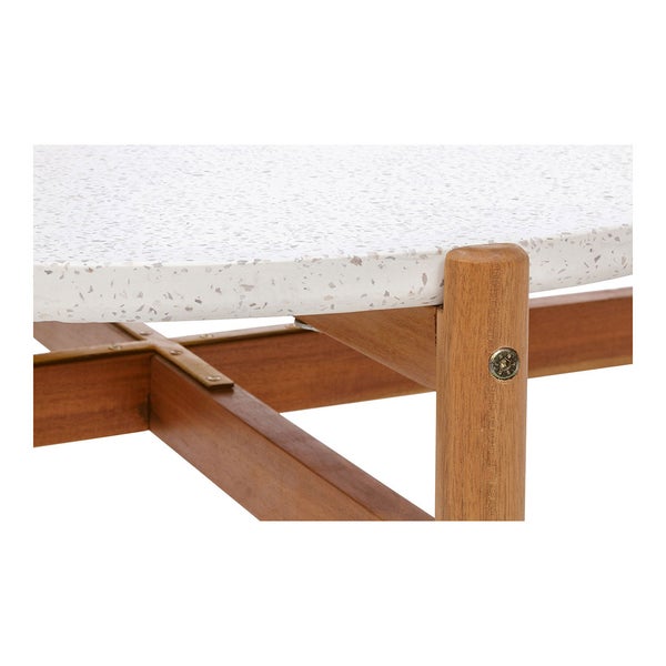 Terracina Sofatisch Ø85cm Natur, weiß. 85 X 85 X 39 cm