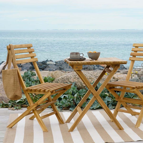 Cuenca Café-Set Set mit Tisch und 2 Stühlen Garten Teak. 50 X 46 X 89 cm