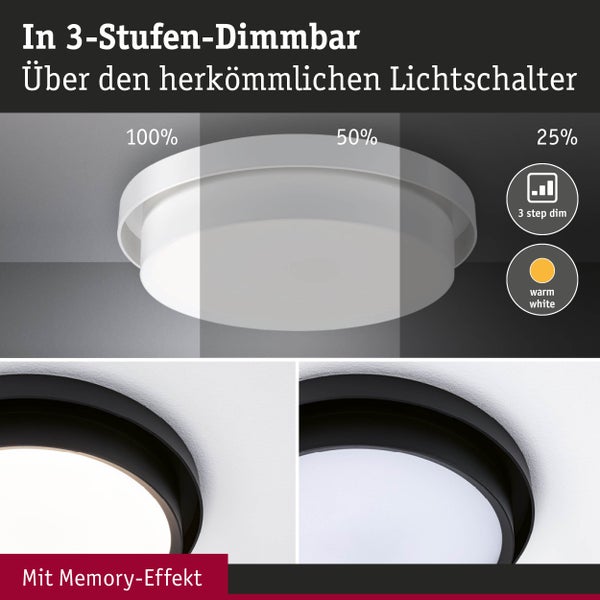 Paulmann LED Einbaupanel rund mit Zigbee Steuerung, tunable white, 1700 Lumen, 18 Watt, IP44 spritzwassergeschützt für Deckenmontage.