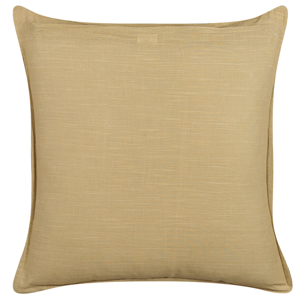 Dekokissen 2er Set SUBULATA Leinen 45 x 45 cm Senfgelb Ohne Muster