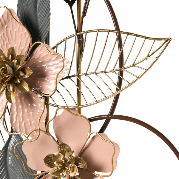 Dekorative Metallwandkunst mit Blumen- und Blattdesign
