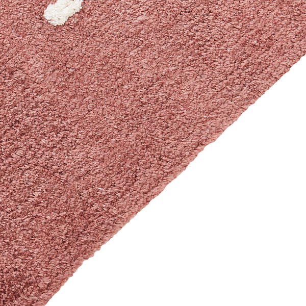 Teppich Baumwolle hellrot 140 x 200 cm gepunktetes Muster Kurzflor ASTAF