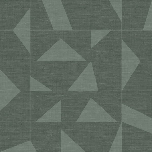 Origin Wallcoverings Tapete grafisches Muster in Gewebeoptik Grün - 53 cm x 10.05 m - 347755