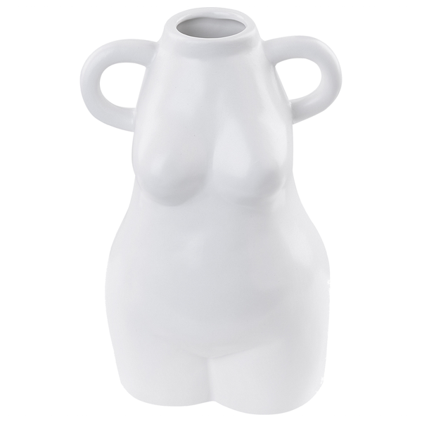 Blumenvase AIGIO Keramik 25 cm Weiß